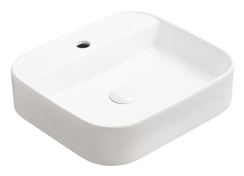 Vasque rectangle à poser LYS en céramique 37 x 37 x 11 cm - blanc